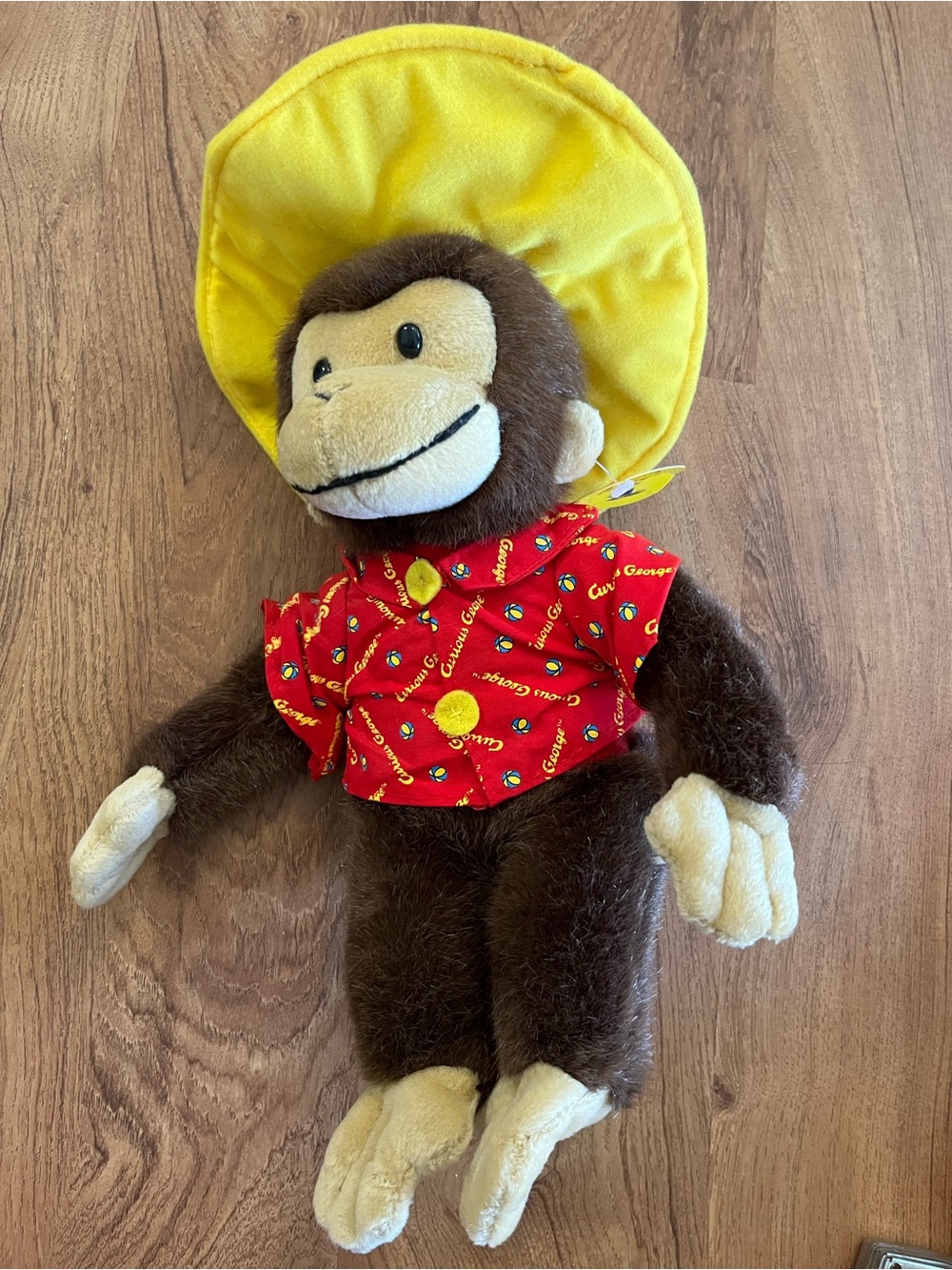 NWT Curious George Plush Yellow Hat Red Shirt